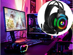 Juhtmega mängukõrvaklapid led rgb mikrofoniga 5.1