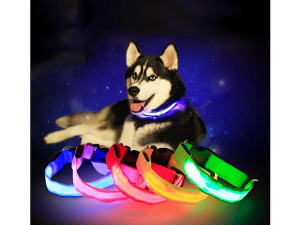 Led lighting darkness collar pentru câini și pisici reglabil 59cm