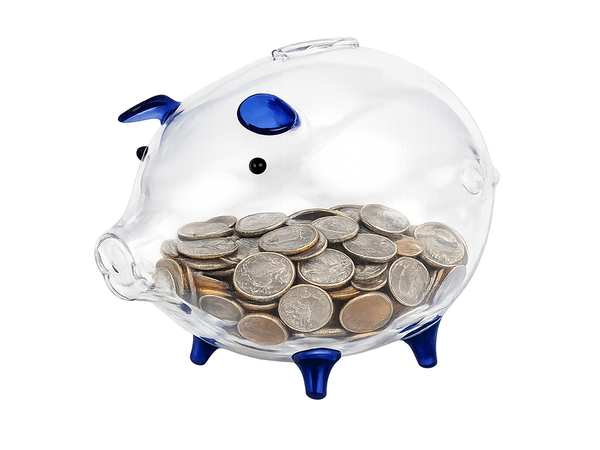 LARGE BLUE PIGGY BANK (36)