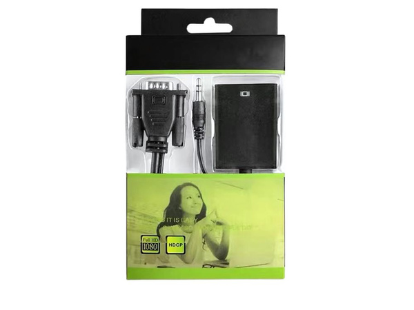 Adaptateur vga-hdmi full hd d-sub avec jack 3,5 et usb
