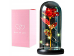 Rosa eterna en cristal regalo led rgb luminoso cristal rojo para la ocasión