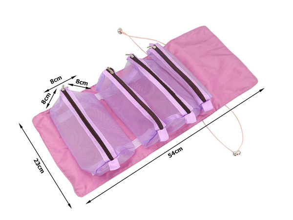 TOILETRIES TRAVEL ROLL FUNCTIONAL 4 IN 1 ZIPPER FOR COSMETICS