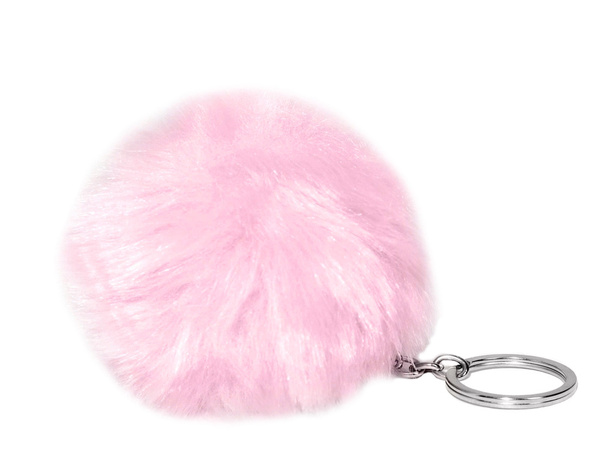 Porte-clés pendentif sac pompon fourrure tinsel pour sacs à main