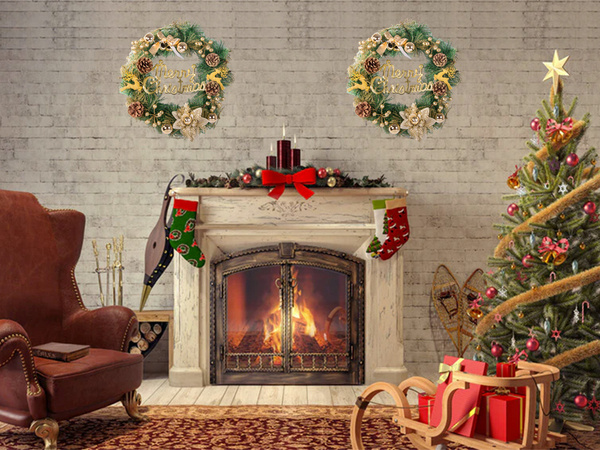 Guirnalda decorativa navideña decoración de pared decoración de puertas adornos navideños