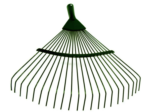 Râteau à feuilles de jardin fil métallique léger 36cm en forme d'éventail