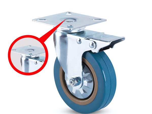 Kółko meblowe obrotowe 4 cale hamulec gumowe metalowe do wózka ciche 100mm