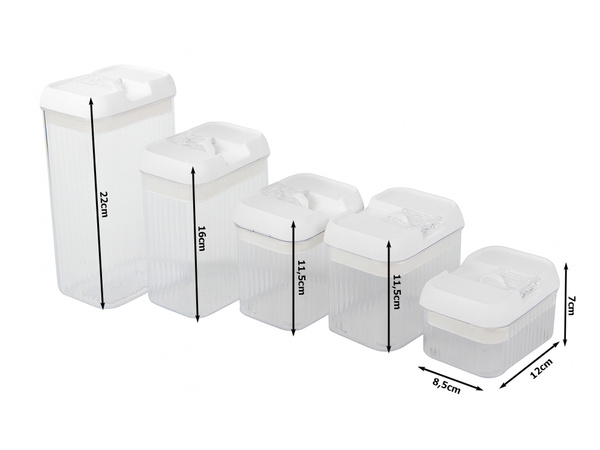 Kitchen containers for food for pasta container with seal set of 5 pieces