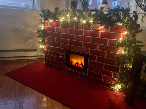 Kamin led latern koos tulega liikuva leegiga lambiga