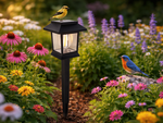 2 x SOLAR LAMP WITH TWILIGHT AND MOTION SENSOR, STAKE-IN TYPE, WATERPROOF, DECORATIVE