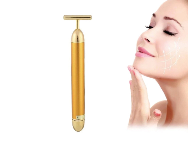 Barre d'or vibrant masseur facial