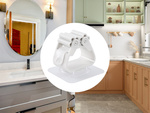 Self-adhesive brush holder for stick mop