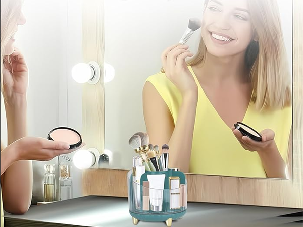 Organizador de cosmeticos joyero giratorio 360 para pinceles maquillaje cofre