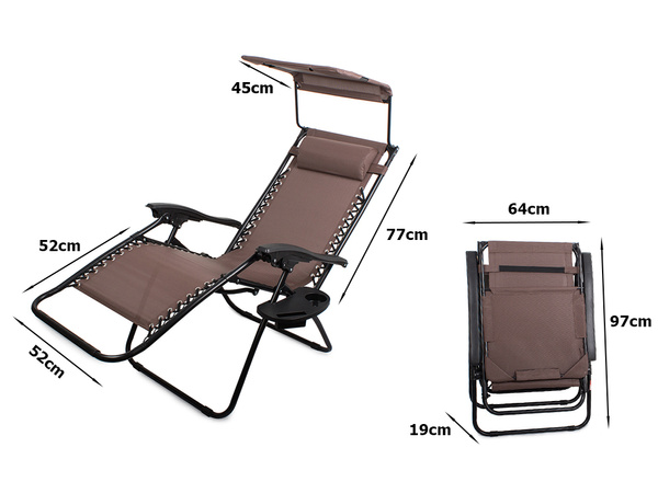 Folding beach chair zero gravity 2in1 chair with canopy