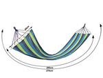 Garden hammock reinforced striped coloured wood rocker swing 200 x 80
