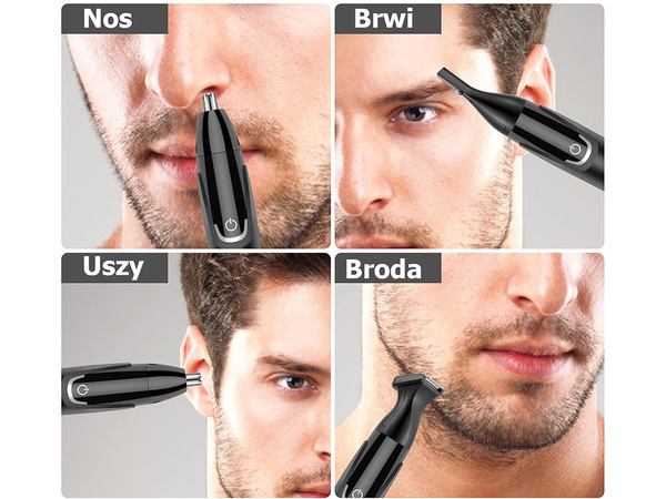 Ureche nas trimmer de îndepărtare a părului shaver barbă styling sprâncene 3in1 aku