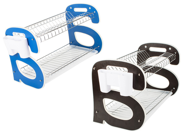 Double-decker stand-up dishwasher drainer