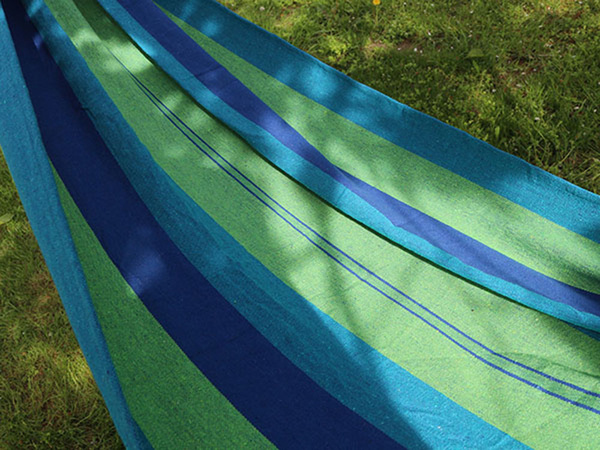 Hamaca de jardín doble xxl funda turista a rayas 200 x 150 grande