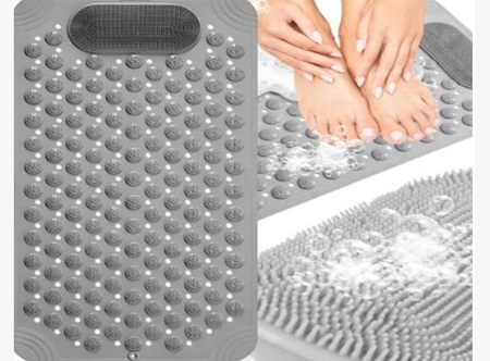ALFOMBRILLA DE BAÑO ANTIDESLIZANTE GRIS PARA LA DUCHA SUPERFICIE MASAJEADORA