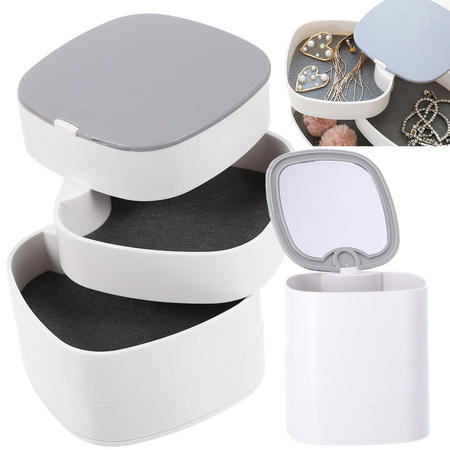 Kozmetický organizér na šperky so zrkadlom 4 úrovne