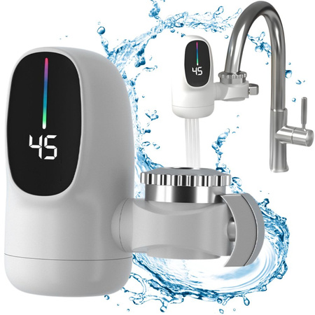 Chauffe-eau électrique pour robinet lcd 3000 w à débit continu avec affichage