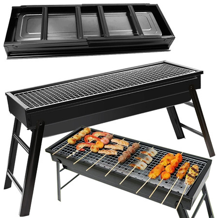 Travel grill portable folding case charcoal camping bbq large