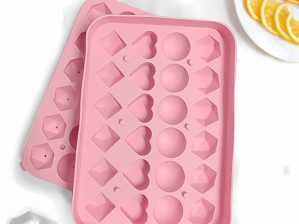 Silikónová forma na ľad 3D srdce guľa diamant tvary kocky na nápoje