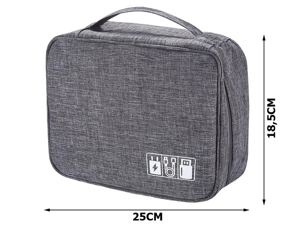 Bolsa organizadora de viaje para cargadores y cables