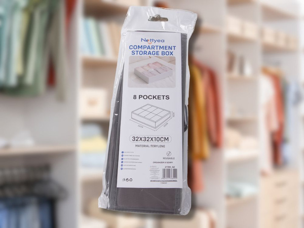 Underwear organiser for wardrobe drawer 8 compartments