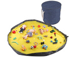 Bac à jouets blocs avec tapis sac organisateur bac à jouets avec couvercle poignées