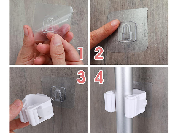 Suport autoadeziv pentru perie pentru mop cu băț