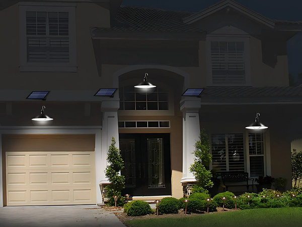Lámpara colgante solar led para exterior con mando a distancia sensor crepuscular