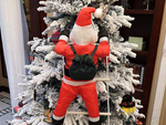 PÈRE NOËL SUR UNE ÉCHELLE DÉCORATION DE NOËL BALCON TERRASSE DÉCORATION 95 CM CHEMINÉE
