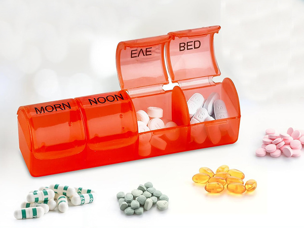 Boîte à médicaments boîte à pilules cassette hebdomadaire de médicaments à l'heure du jour