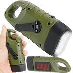 DYNAMO SOLAR TORCH 3 LED KINETICKÁ RUČNÁ KLIKOVÁ SPONKA