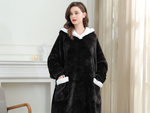 Cald sweatshirt pătură mare oversize gros moale cu glugă halat lung xxl