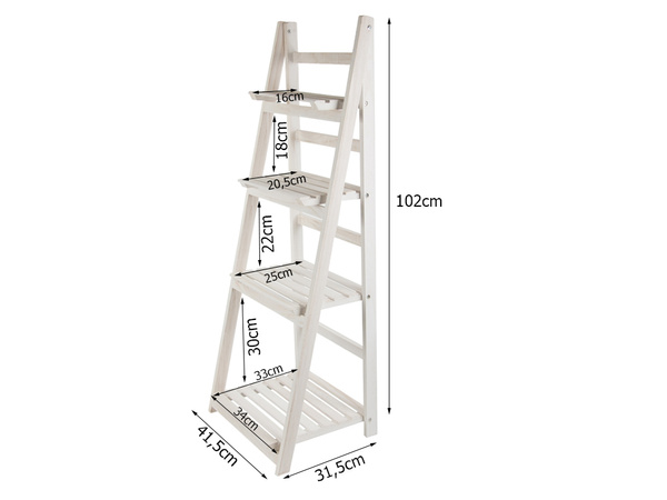Záhon vysoký stojaci drevený kvetináč 4-poschodová knižnica