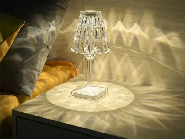 Lampe de table led cristal rgb telecommande usb