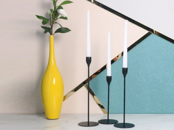 Portavelas glamour metal juego de mesa decorativo 3 pcs