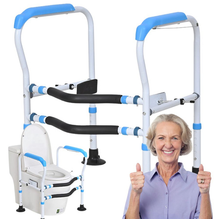 Toilet handle adjustable handrail stable for seniors