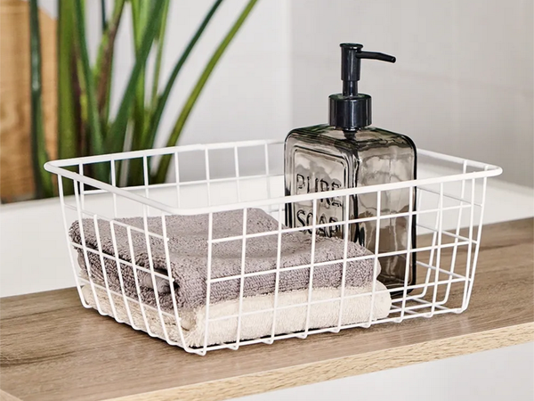Cesta metálica loft organizador metálico loft para cocina para fruta blanco grande
