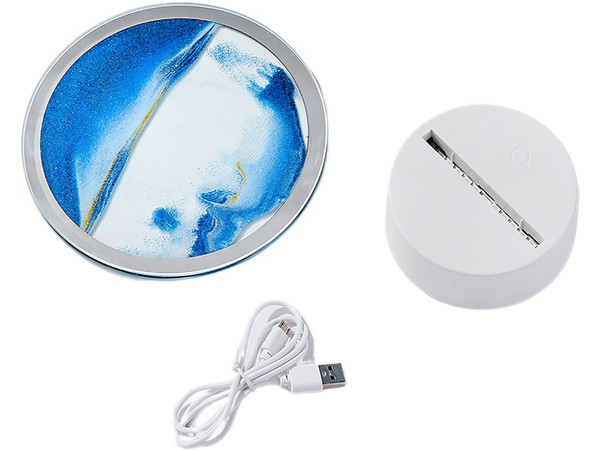 Pesek svetilka 3d premikajoče dinamično pesek dekorativno mizo usb vodil rgb