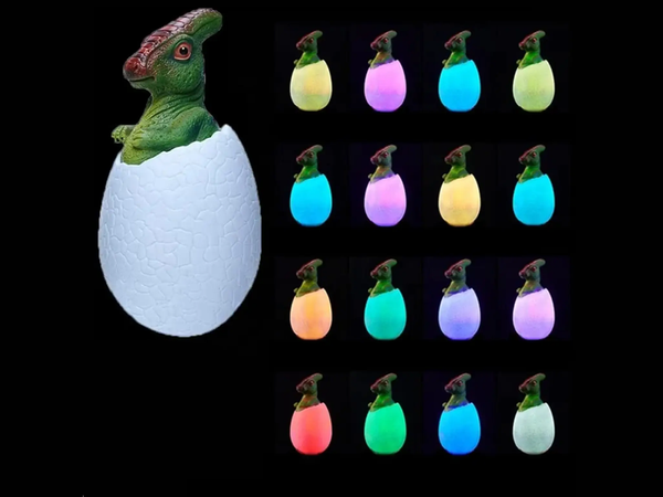 Nočna luč dinozaver dino jajce rgb vodila jajčno svetlobo za otroke