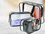 3-in-1 transparentes kosmetiketui für die reiseorganisation im flugzeug