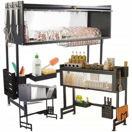 Secador de platos, cubiertos y taleres gran escurridor armario organizador 85 cm