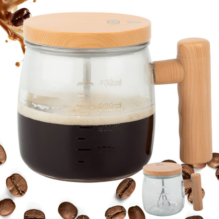 Cană cu amestecare automată pentru cafea, ceai și alte băuturi, din sticlă, electrică, 400 ml