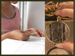 Vidrio de lectura cuello de oro 5x elegante
