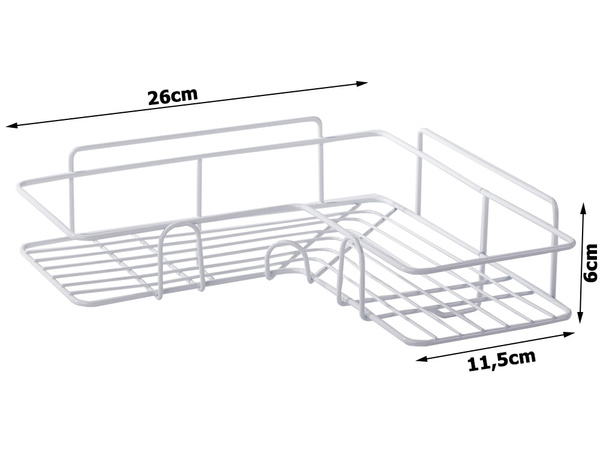 Loft étagère d'angle pour douche crochet suspendu blanc
