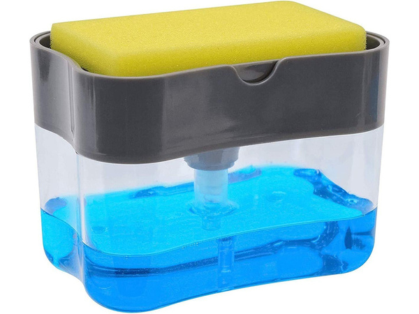 Dishwashing liquid dispenser sponge dispenser