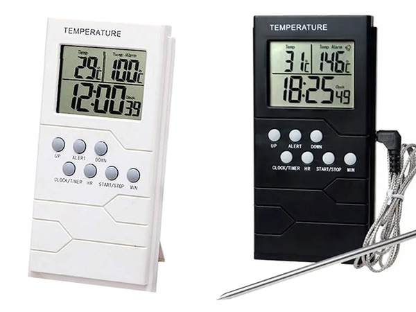 Küchenthermometer sonde lcd-uhr für fleisch