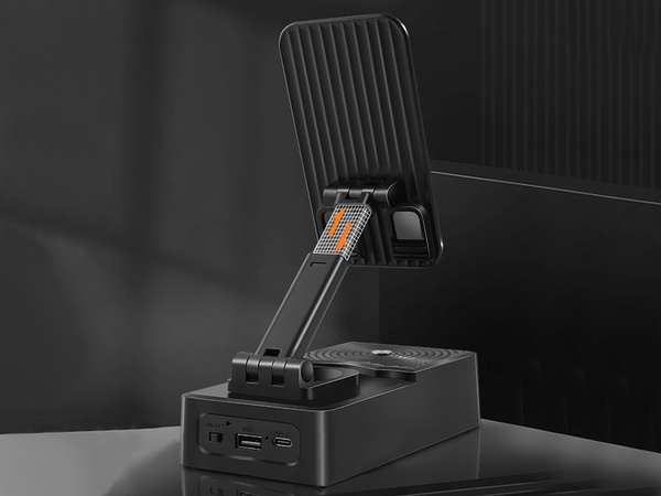 Soporte de teléfono con altavoz bluetooth soporte de tableta para escritorio
